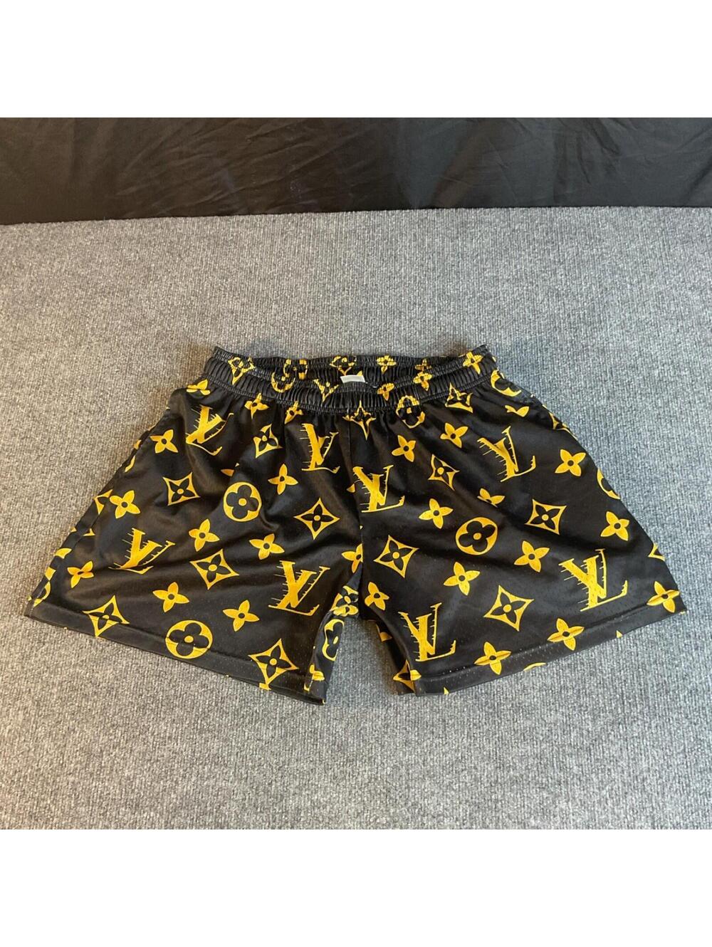 Bravest Studios Men's 2XL Swim Shorts Logo Mesh Drawstring Black Yellow